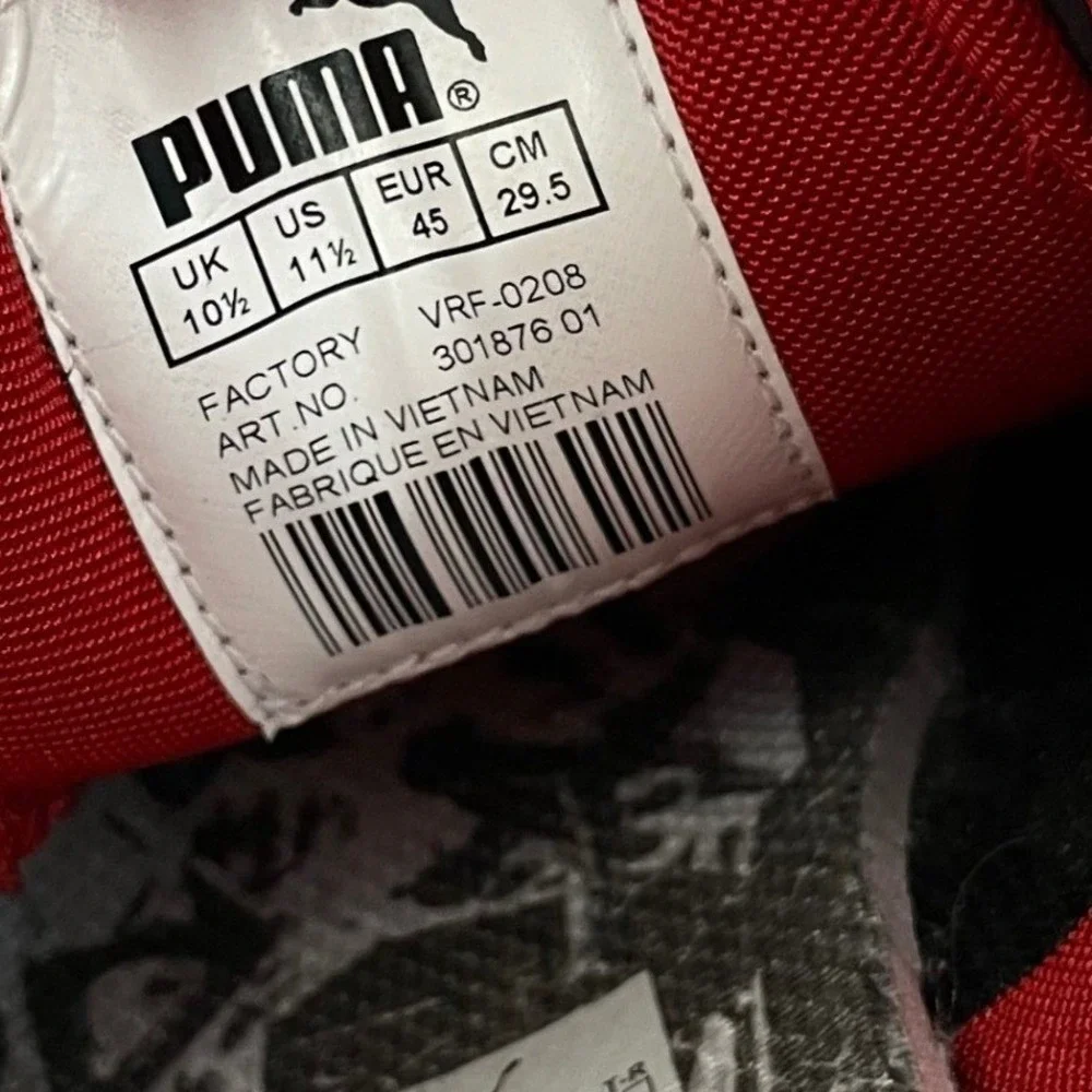 Puma Ducati Size 11.5 Motorsport Leather Sneakers Grey Red Black Racing Shoe Men